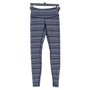 Lululemon Size 4 Blue Multicolor Mid Rise Full Length Pattern Leggings Workout